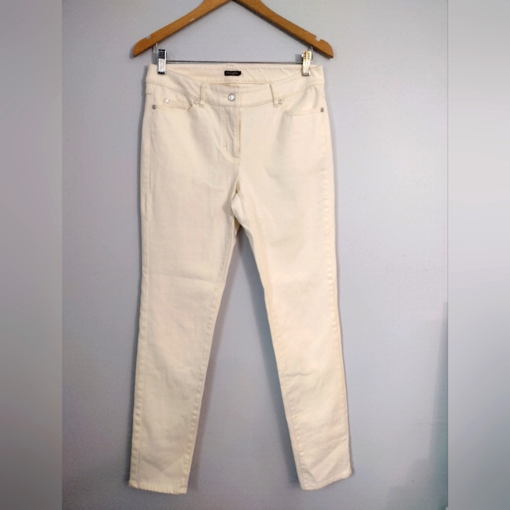 J. McLaughlin white straight‎ leg denim jeans
